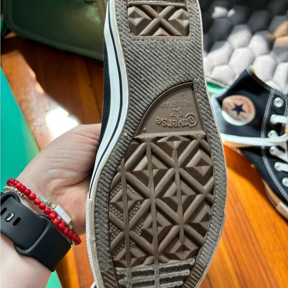 Converse Black Canvas High-Tops with White Accents - Picture 4 of 5